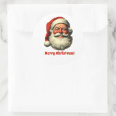 スマイルサンタレトロヴィンテージスタイル ラウンドシール (バッグ)