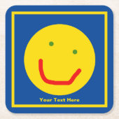 スマイルサンハッピー顔 スクエアペーパーコースター (正面)