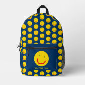 スマイルサンハッピー顔 プリントバックパック (正面)