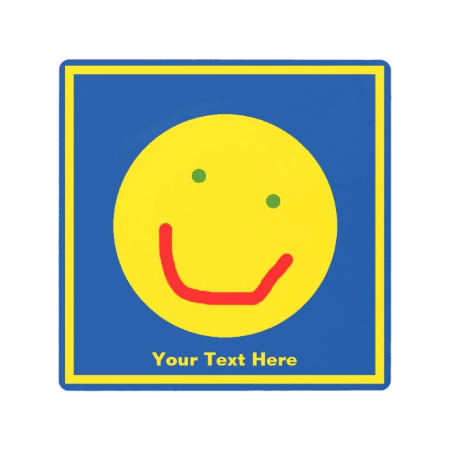 スマイルサンハッピー顔 メタルプリント (正面)