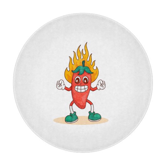 スマイルジャラペーニョカートゥーンイラストレーションキャラクター カッティングボード (正面)