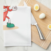 スマイルジャラペーニョカートゥーンイラストレーションキャラクター キッチンタオル (四つ折り)