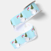 スマイルスノーマンクリスマスピングウィン&ツリー サテンリボン (裏面)