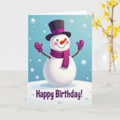 スマイルスノー誕生日カード カード (黄色い花)