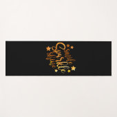 スマイルスパークルシャインブラック金ゴールドカラー引用文 ヨガマット (正面(横))