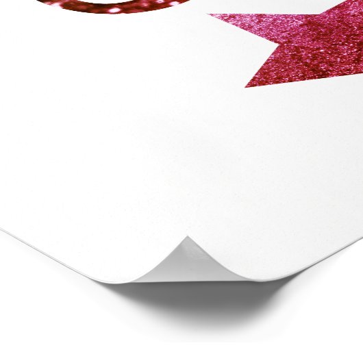 スマイルスパークルシャインワインホワイトポスター ポスター (角)