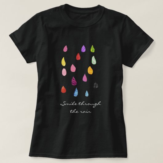 スマイルスルー雨引用文 Tシャツ (デザイン正面)