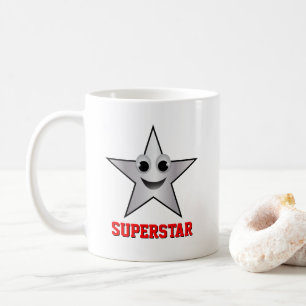 スマイルスーパースターキャラクターシルバーカラースター コーヒーマグカップ