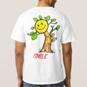 "スマイルツリー" ポジティブな気分 Tシャツ (裏面)