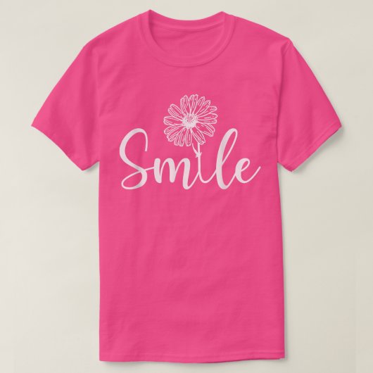 スマイルデイジーフラワーフローラ陽性春ガーデン Tシャツ (デザイン正面)