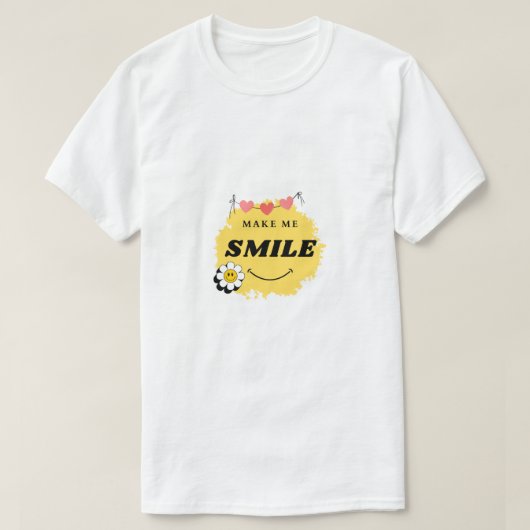 スマイルデザインの白いTシャツ Tシャツ (デザイン正面)
