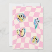 スマイルトレンディーレトロ誕生日 招待状 (裏面)