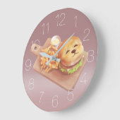 スマイルドッグバーガー ラージ壁時計 (傾斜)