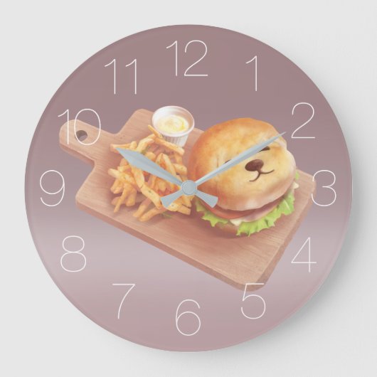 スマイルドッグバーガー ラージ壁時計 (正面)