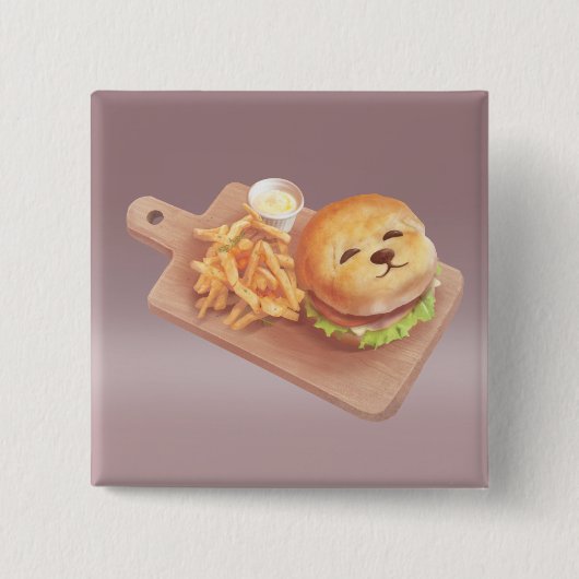 スマイルドッグバーガー 缶バッジ (正面)