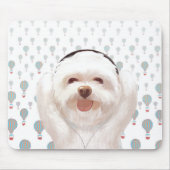 スマイルドッグ聞はヘッドフォンで音楽に マウスパッド (正面)