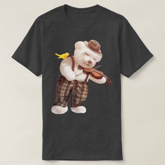 スマイルドッグ遊ズヴァイオリン Tシャツ (デザイン正面)