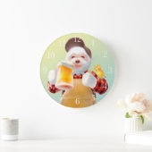 スマイルドッグ飲みビール ラージ壁時計 (ホーム)