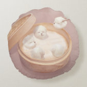 スマイルドッグ – シャオロンバオデライト ラウンドクッション (裏面)