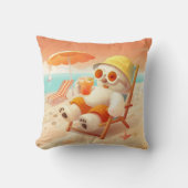 スマイルドッグ – ビーチモードオン クッション (正面)