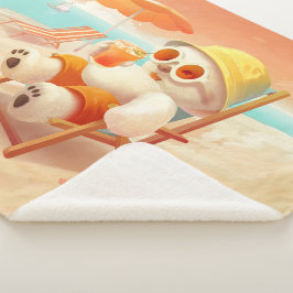 スマイルドッグ – ビーチモードオン シェルパブランケット