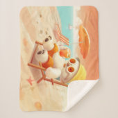 スマイルドッグ – ビーチモードオン シェルパブランケット (正面)