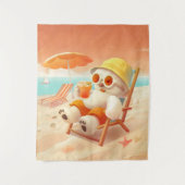 スマイルドッグ – ビーチモードオン タペストリー (正面)