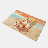 スマイルドッグ – ビーチモードオン ドアマット (アングル)