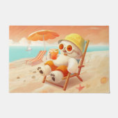 スマイルドッグ – ビーチモードオン ドアマット (正面)