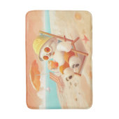 スマイルドッグ – ビーチモードオン バスマット (正面縦)