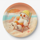 スマイルドッグ – ビーチモードオン ペーパープレート (正面)