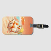 スマイルドッグ – ビーチモードオン ラゲッジタグ (正面横)