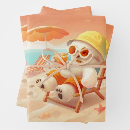 スマイルドッグ – ビーチモードオン ラッピングペーパーシート (インサイチュ)