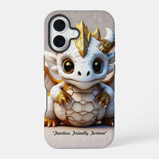 「スマイルドラゴンスカル」 iPhone 16ケース (裏面)