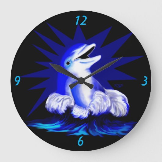 スマイルドルフィン ラージ壁時計 (正面)