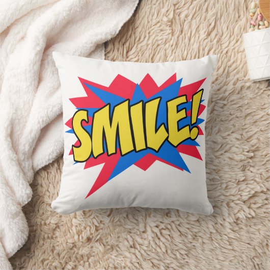 スマイルハッピーアポップ・アートのート クッション (ブランケット)