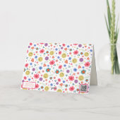 スマイルハッピーカワイイおもしろいインスピレーションハート花 カード (裏面)