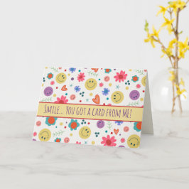 スマイルハッピーカワイイおもしろいインスピレーションハート花 カード