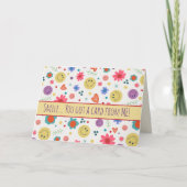 スマイルハッピーカワイイおもしろいインスピレーションハート花 カード (正面)