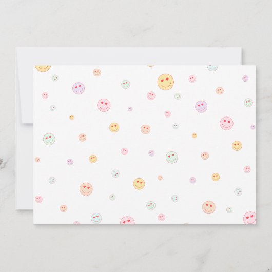 スマイルハッピー顔フォト誕生日招待状 招待状 (裏面)