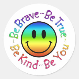 スマイルハッピー顔絵文字勇気付けられるサポート ラウンドシール