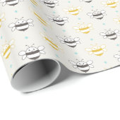 スマイルバンブル蜂アイボリーホワイト ラッピングペーパー (ロールコーナー)