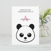 スマイルパンダフェイス モノグラム サンキューカード (スタンド正面)