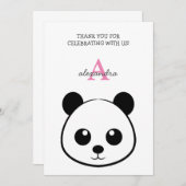 スマイルパンダフェイス モノグラム サンキューカード (正面/裏面)