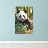 スマイルパンダポートレート キャンバスプリント (インサイチュ (ウッドフロア))