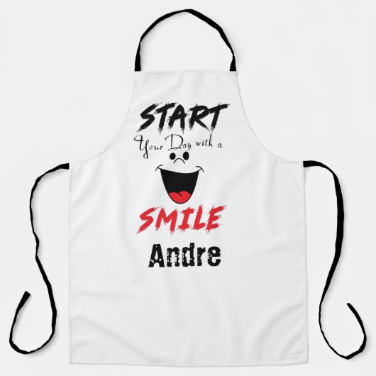 スマイルパーソナライズされたエプロンで一日を始める エプロン (正面)