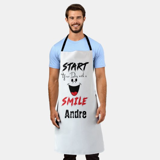 スマイルパーソナライズされたエプロンで一日を始める エプロン (着用した状態)