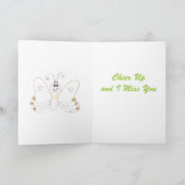 スマイルヒマワリ蝶応援アップグリーティングカード カード (内部)