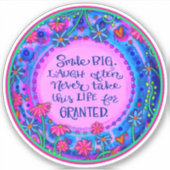 スマイルビッグ勇気付けられるピンクフローラ吸光度 シール (正面)