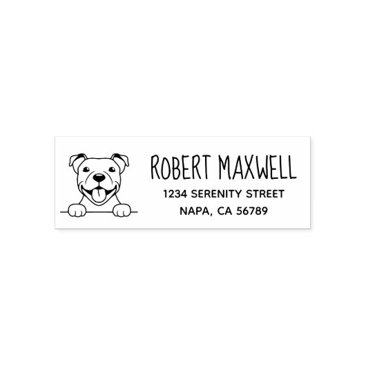 スマイルピットブルドッグ差出人住所 セルフインキングスタンプ (デザイン)